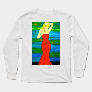 Woman In The Red Dress Long Sleeve T-Shirt